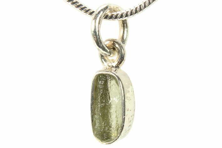 Green Moldavite Tektite Pendant ( g) - Czech Republic #278954